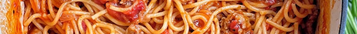 7. Jollof Spaghetti with Shrimp and Sausage