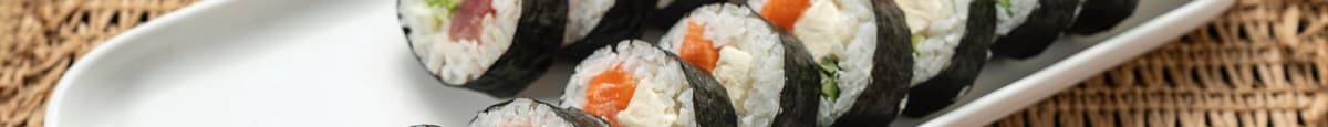 Salmon with Cream Cheese and Cucumber Sushi Roll