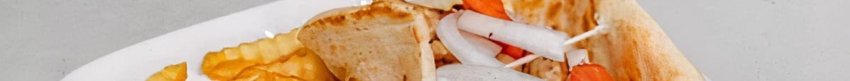 Chicken Gyro Sandwich with Fries