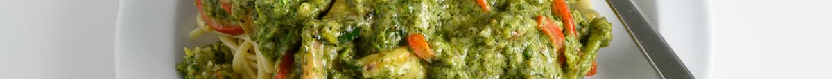 Shrimp with Basil Pesto Cream