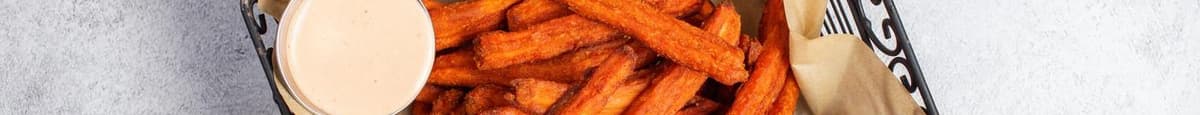 Sweet potato fries with red pepper mayo