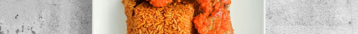 Jollof Rice and 2 Pcs of Peppered Turkey