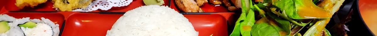 26. Chicken Teriyaki, Mixed Tempura & 4 pcs California Roll