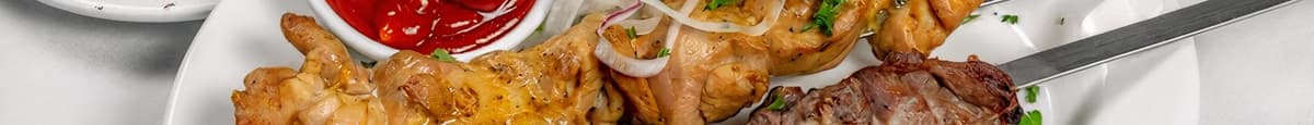 Boneless Baby Chicken Thighs Kebab with Lamb Kebab Combo