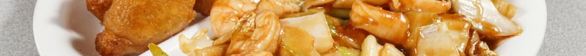 B11 Garlic Shrimp & Sweet Sour Pork