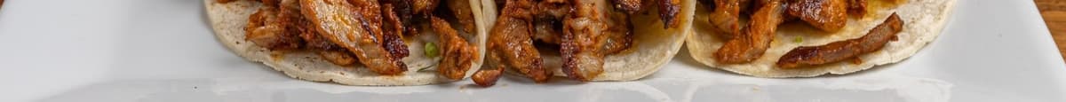 Tacos del Trompo al Pastor / Spit-Roasted Marinated Pork Tacos