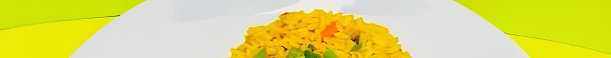 Mahi-Mahi In Lemon Butter Sauce, Yellow Rice And Mixed Vegetables