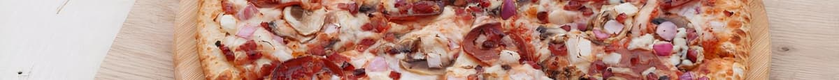 Canadian Pizza (Bacon, Pepperoni, Mushrooms) - Medium 