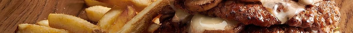 Mushroom Swiss  Smashed Burger