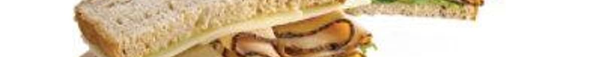 Dietz & Watson's Peppered Turkey & Garlic Cheddar Sandwich made with Izzio's Multigrain bread