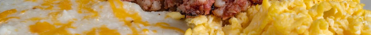Cornbeef Hash, Grits,Eggs & Cheese