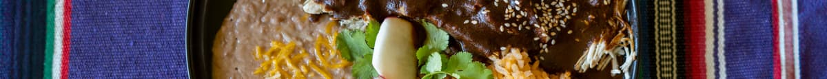Chicken Mole-ENCHILADA SAUCE IS MADE WITH MOLE CONTAINS PEANUTS/NUTS