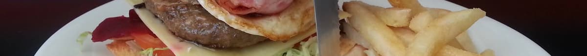 Hamburger with Bacon & Egg