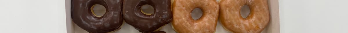 (Dozen) 6 Glazed + 6 Chocolate Donuts
