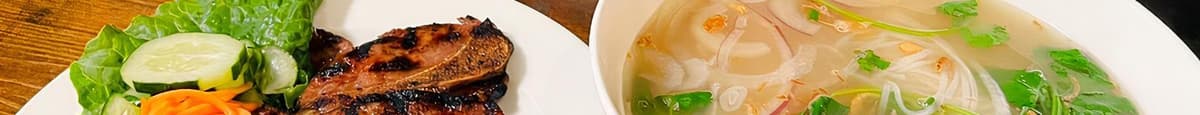 Grilled Pork Chop Pho Noodle Soup