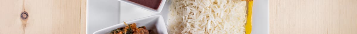 La pilée (legim) accompagnée de riz blanc ou riz collé / The Crushed (Legim) with White or Sticky Rice