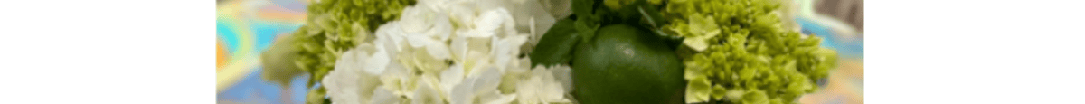 White and green flower arrangement 