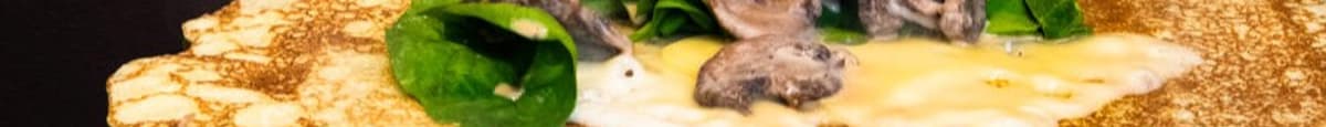 Mushroom, Spinach & Swiss Crepe