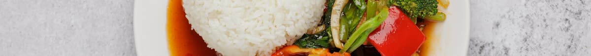 L2. Mixed Veggies with Sweet Chili Sauce with Rice