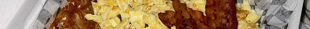 1. Homemade Russet Hashbrown Potatoes, 2 Eggs, Toast