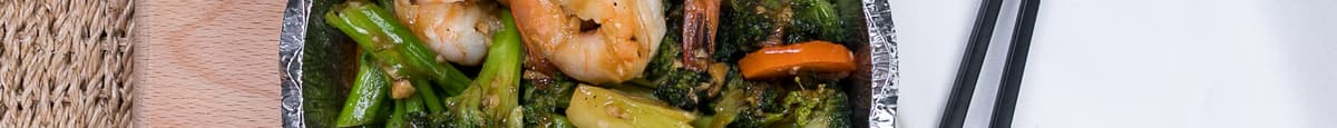 Fried Garlic Prawns with Broccoli
