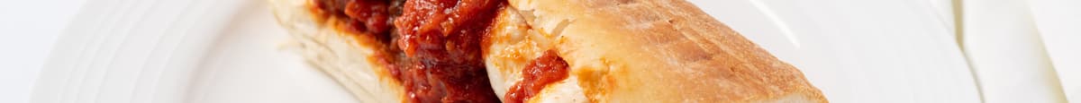 Enza's Homemade Meatball Parmigiana Sandwich