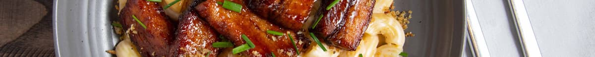 Mac & Cheese with Maple Glazed Pork Belly
