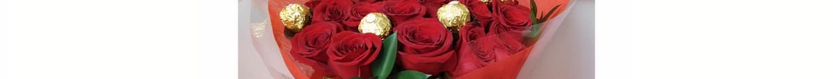 18 Roses with 10  Ferrero Chocolate's