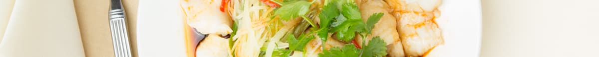 44. Steamed Fish Fillet with Ginger & Scallions