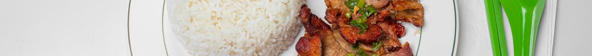 81. Grilled Pork Chop on Steamed Rice