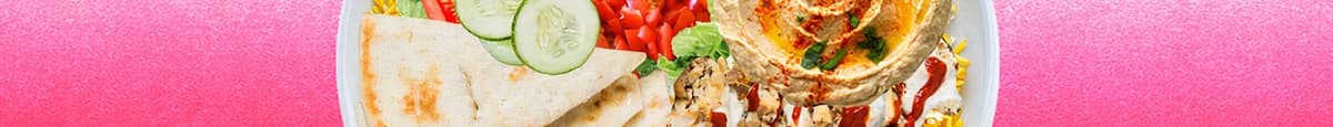 Spicy Chicken Shawarma Hummus Platter