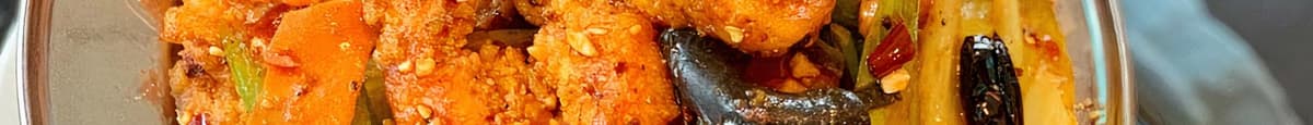 H7. Spicy Fried Jumbo Shrimp In Wok