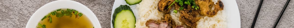 15. Rice with BBQ & Roasted Pork / Cơm Thịt Nướng & Heo Quay