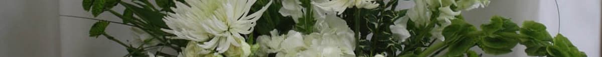 All White Farmhouse Flower Arrangement
