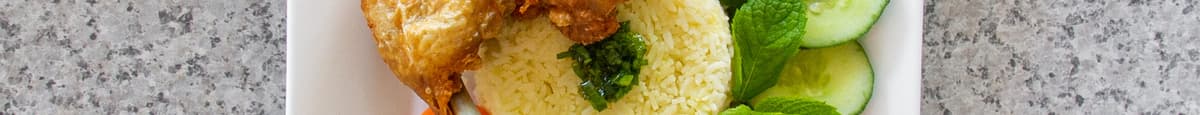 Crispy Skin Chicken with Steamed Rice