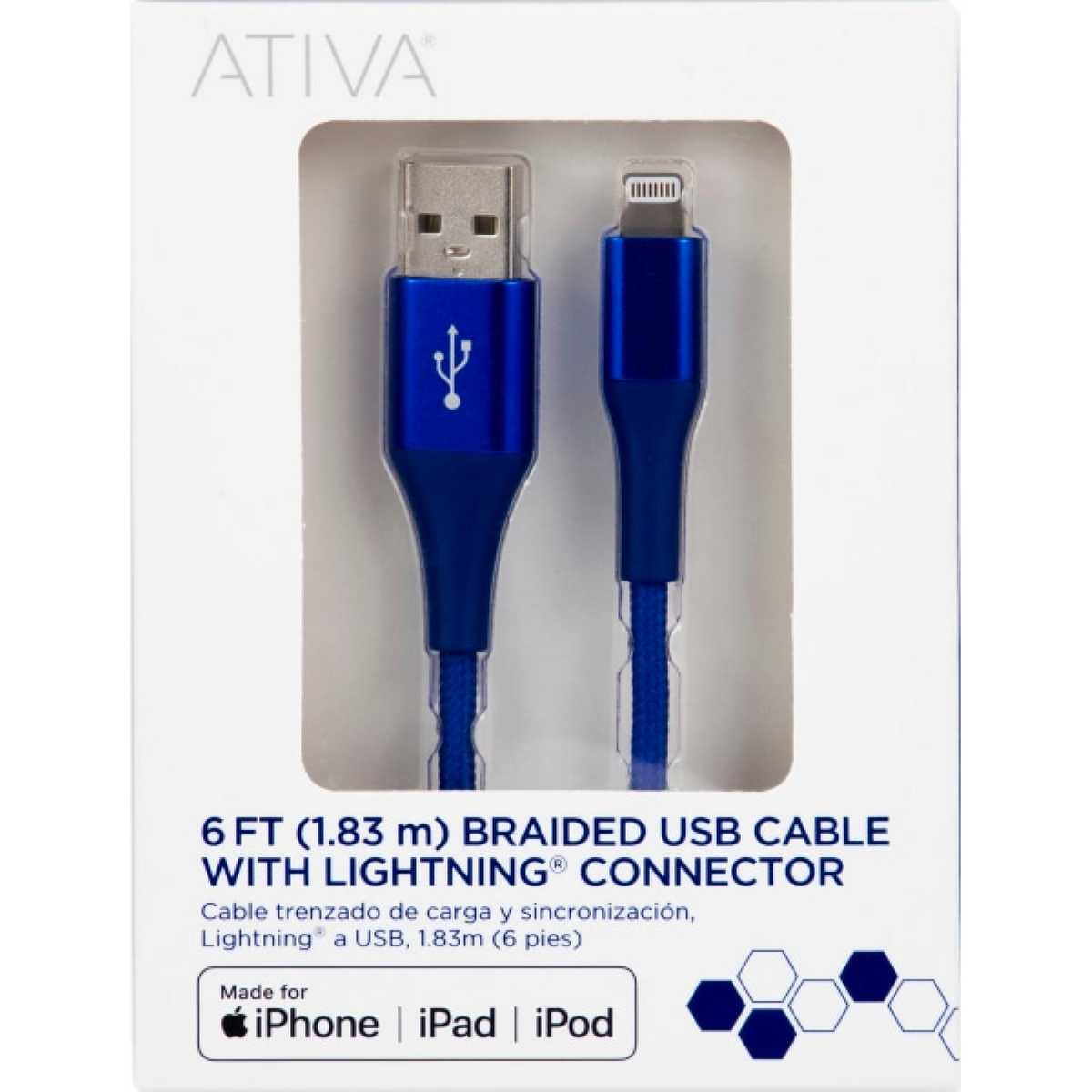 Ativa USB Type C To Lightning Cable 6 White 45848 - Office Depot