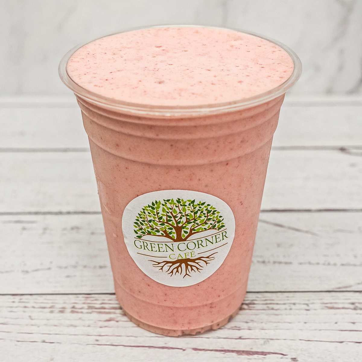 Scotch Plains, NJ's Favorite Strawberry Banana Smoothie – Fresh Strawberries, Ripe Bananas, Milk (Dairy or Almond), and Vanilla Protein Powder. A fruity delight in every sip.