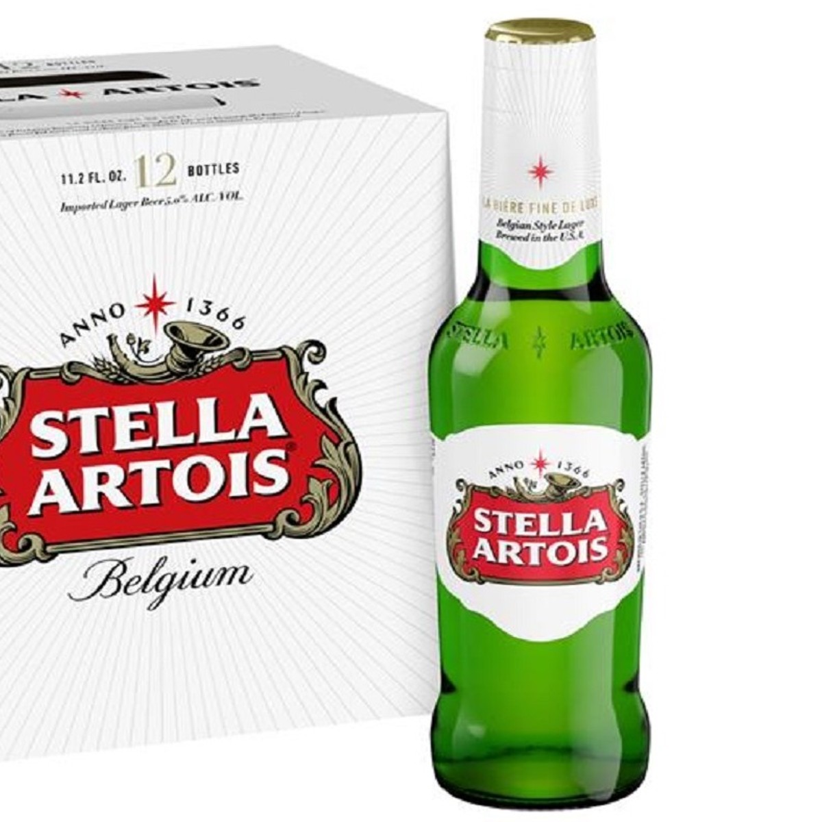 Stella Artois Lager, 12 Pack Beer, 11.2 fl oz Bottles, 5.0% ABV