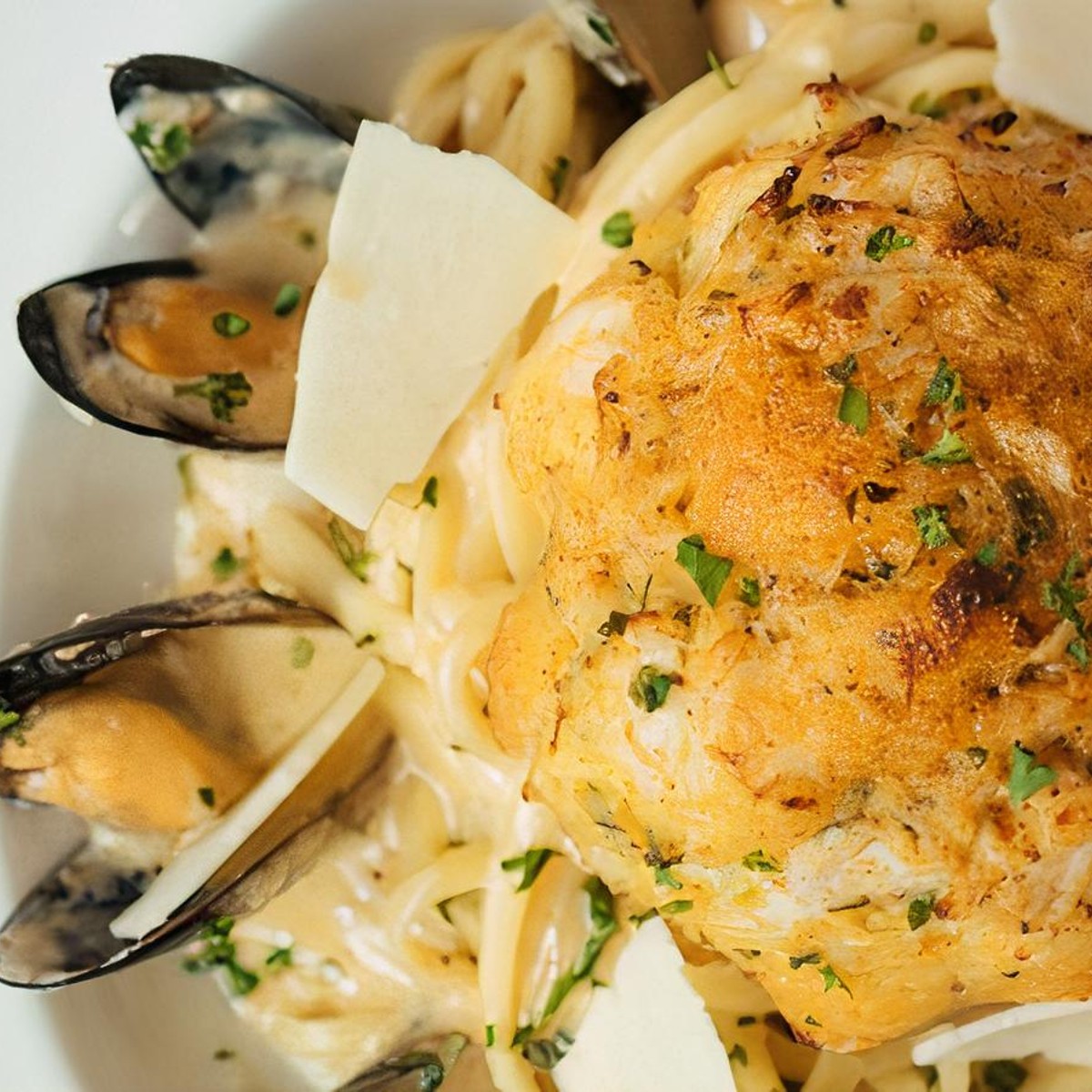 Crab Cake Alfredo