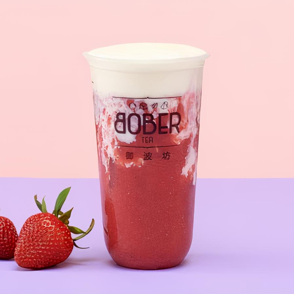Delicious Matcha and Strawberry Milk Tea Boba Split Cup Recipe