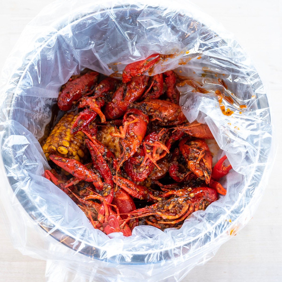 The Sauce Boiling Seafood Express makes quick-service bagged