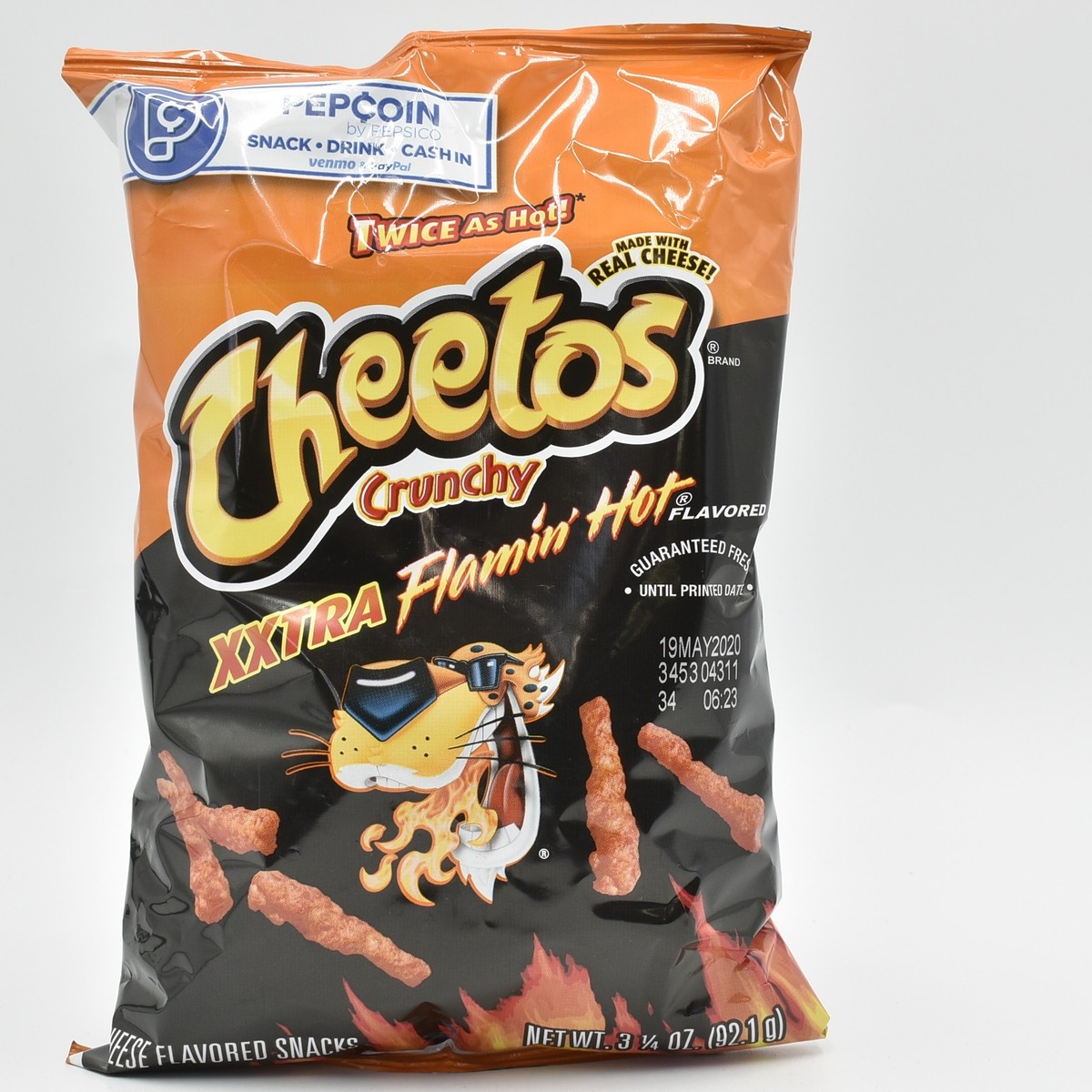 Cheetos Crunchy Cheese Flavored Snacks XXTRA Flamin' Hot Flavored 3 1/4 Oz