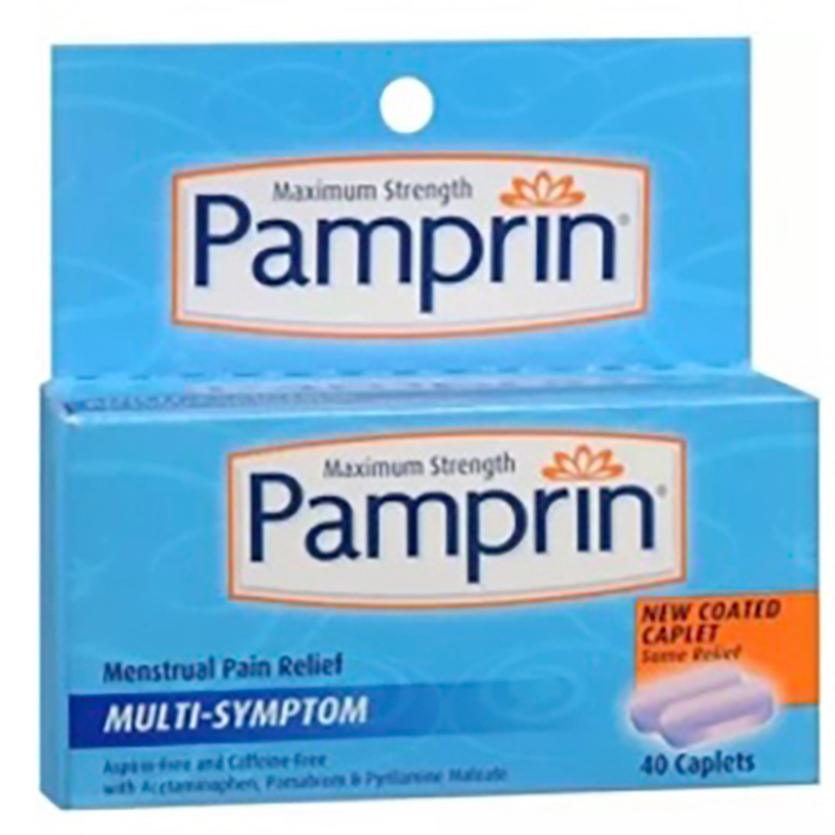 Pamprin Menstrual Pain Relief Multi-Symptom Caplets, Maximum Strenght - 40ct