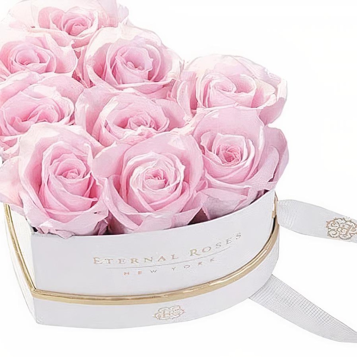 Preserved Eternal Real Rose Flower Gift Box With 14K Gold Plated