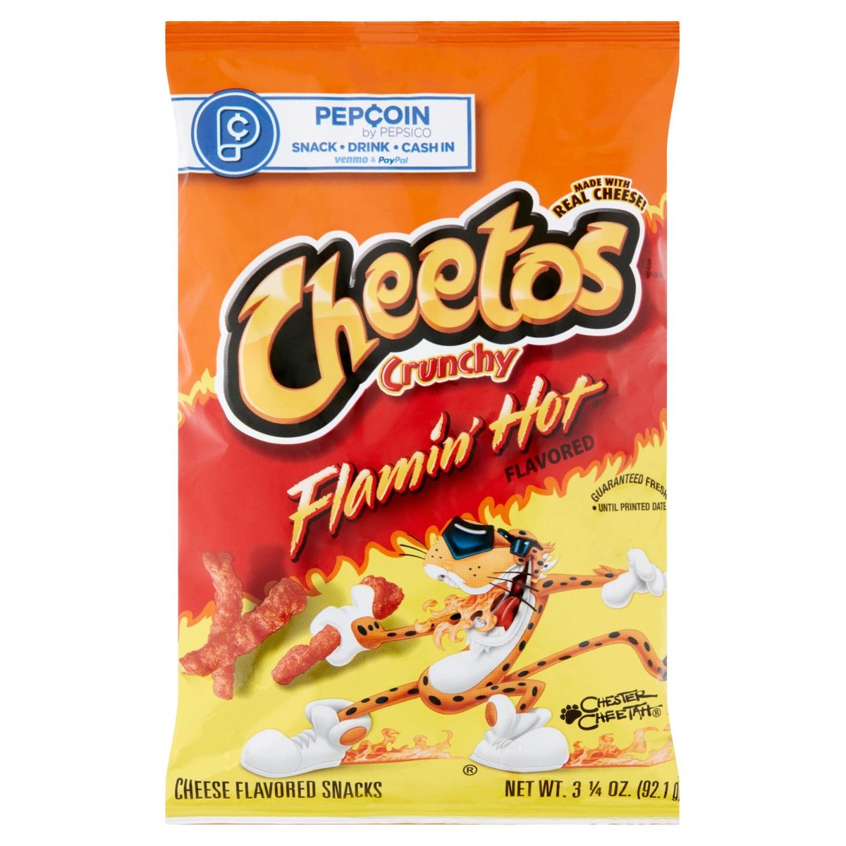  Cheetos Cheese Snacks, Crunchy, Flaming Hot, 3.25 Ounce (Pack  of 28)