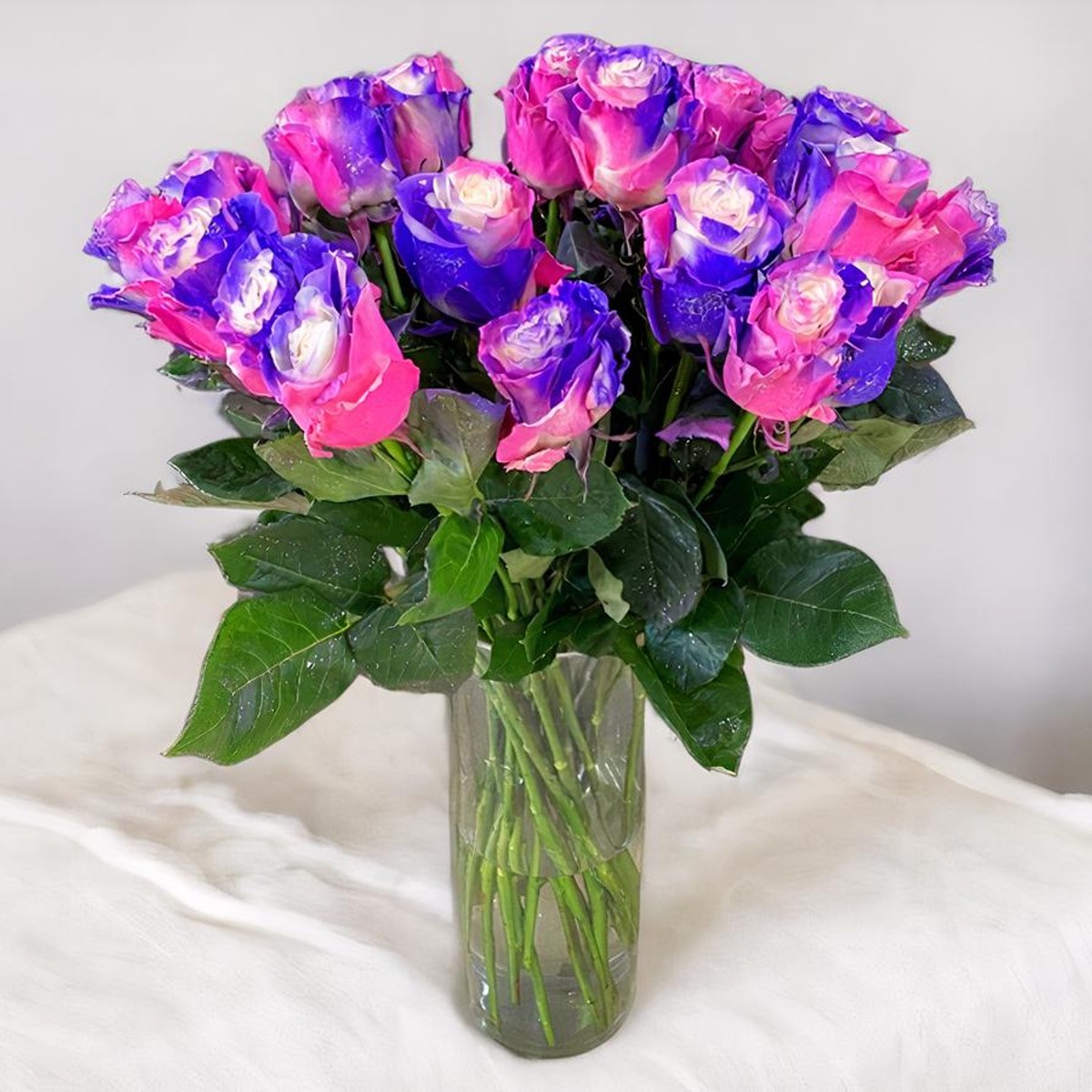 Blue, Pink and Purple Rainbow Roses