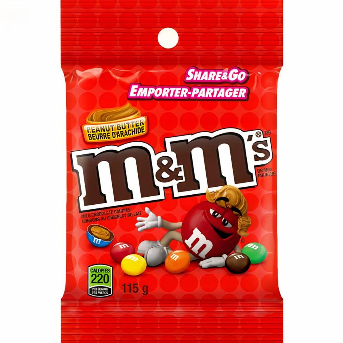 M&M's Peanut Butter 5.1oz Peg Bag