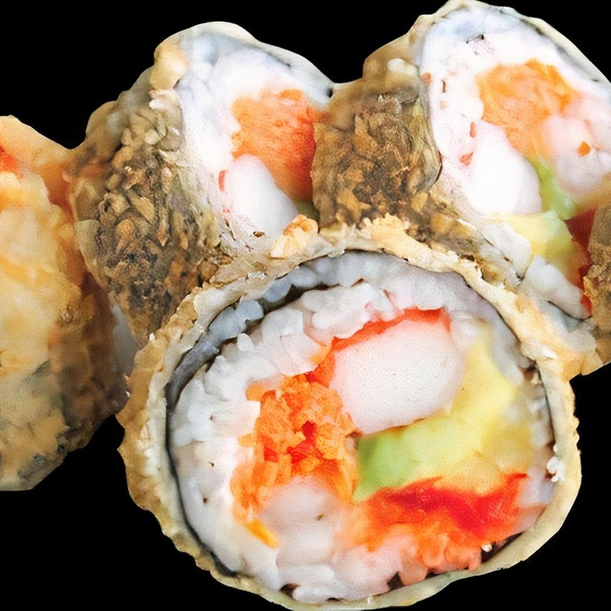 Rouleau De Sushi Au Fromage à La Crème, Crevettes Enrobées De