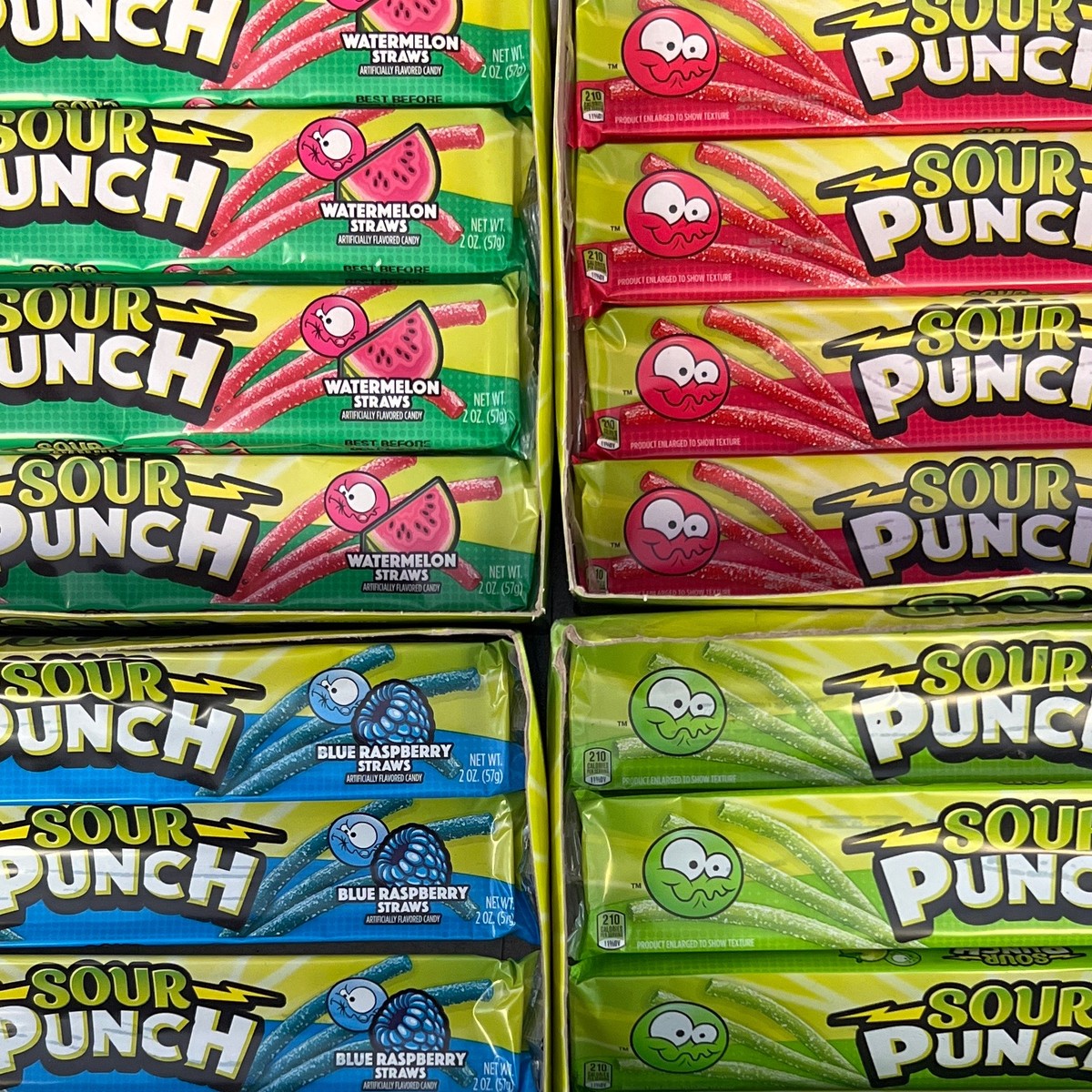 SOUR PUNCH Arctic Straws, 3.2oz Tray