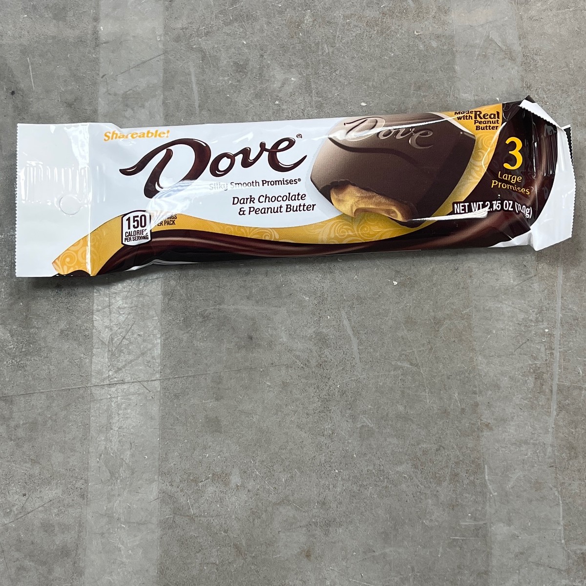 DOVE Large PROMISES Dark Chocolate & Peanut Butter, 2.75oz